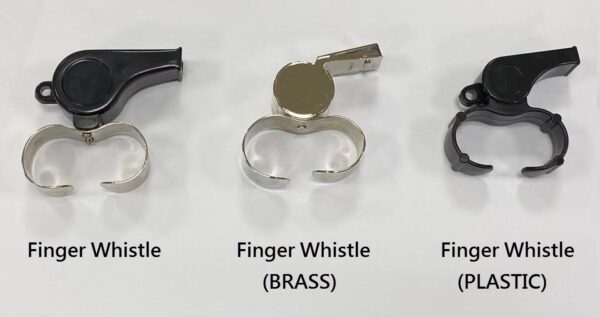 FINGER GRIP WHISTLES